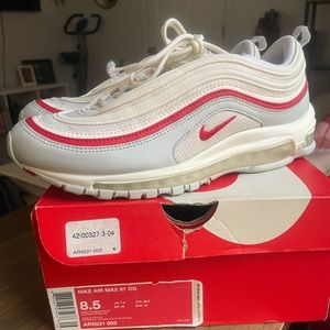 Nike Air Max 97 OG Pure Platinum/University Red M 8.5/W10 AR5531-002